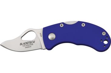 Image of Blade Tech Mouse Lite Blue Folding Knife, 1.875in, Stainless Blade w/ Thumb Slot, Blue Fiberglass Reinforced Nylon Handle BT04PEBL