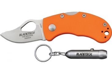 Image of Blade Tech Mouse Lite Orange Folding Knife, 1.875in, Stainless Blade w/ Thumb Slot, Orange Fiberglass Reinforced Nylon Handle BT04PEOR