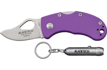Image of Blade Tech Mouse Lite Purple Folding Knife, 1.875in, Stainless Blade w/ Thumb Slot, Purple Fiberglass Reinforced Nylon Handle BT04PEPU