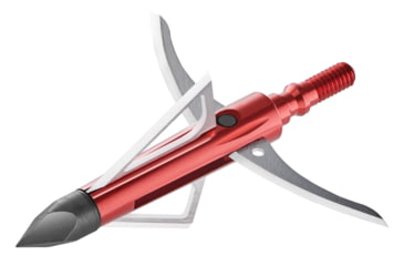 Image of CrossFire Gravedigger Extreme Broadhead Hybrid Mechanical Chisel Tip, Stainless Steel Blades, Red, 100 Grain, 3 Pack, BLS10820
