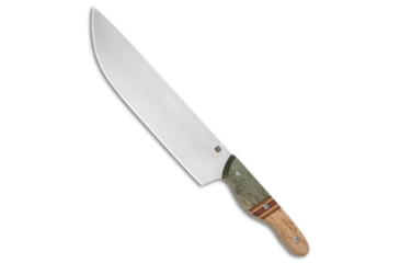 Image of Blue Collar Blades Custom Chef's Kitchen Knife, 9.00in, AEB-L Steel, Drop Point Blade, Wood, Blue/Wood Handle, Blue/Wood/Gray, 14.00 inch, BHQ-205658