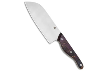 Image of Blue Collar Blades Slick Six Santoku BWP ShockRes Kitchen Knife, 6.00in, AEB-L Steel, Sheepsfoot Blade, Polymer, Black/Gold/Purple Handle, Black/Gold/Purple/Gray, 12.00 inch, BHQ-205660