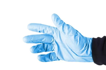 Image of Blue Force Gear Rolled Latex Gloves, Blue, 1 pair, P-MED-GLOVE-02-BL-RTL