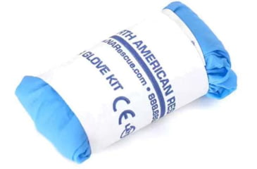 Image of Blue Force Gear Rolled Latex Gloves, Blue, 1 pair, P-MED-GLOVE-02-BL-RTL