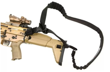 Image of Blue Force Gear UDC Padded Bungee One Point Sling With Push Button Adapter, Black, UDC-200-BG-PB-BK