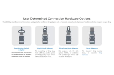 Image of Blue Force Gear UDC Padded Bungee Single Point Sling w/Sling Snap Hook Adapter, Black, UDC-200-BG-HK-BK