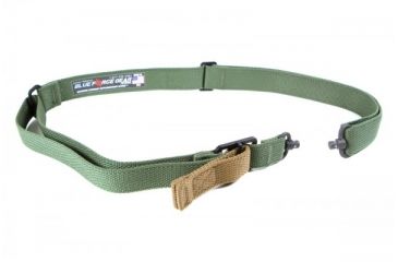Image of Blue Force Gear Vickers 2-To-1 Sling, Red Swivel Version, Nylon Adjuster And Hardware, OD Green VCAS-2TO1-RED-125-AA-OD