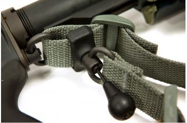 Image of Blue Force Gear Vickers 2-To-1 Sling, Red Swivel Version, Nylon Adjuster And Hardware, OD Green VCAS-2TO1-RED-125-AA-OD