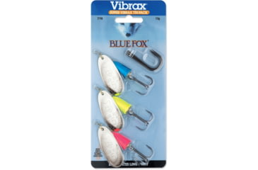 Image of Blue Fox Blue Fox Super Vibrax Tri Pack 05 Jig, Blue, Pink, Yellow, 60-50-900IC