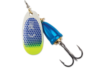 Image of Blue Fox Classic Vibrax 02, Sinking, 2-11/25in, 3/16oz, Blue Scale/ Chartreuse Tip UV, 60-20-316IC