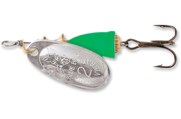 Image of Blue Fox Classic Vibrax Spinner, 5/8 oz, Silver/Fluorescent Green Painted, 60-60-114