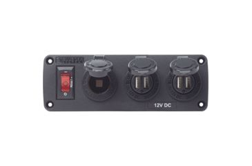 Image of Blue Sea Systems 4355 BelowDeck Panel - 15A Circuit Breaker, 12V Socket, 2x 2.1A Dual USB Chargers 64344