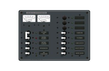 Image of Blue Sea Systems 8076 AC Main +11 Positions Toggle Circuit Breaker Panel - White Switches 14574