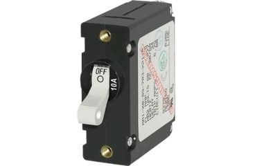 Image of Blue Sea Systems Breaker, A, 1 Pole Wht-Toggle AC/DC 10A, Black/White BS-7206