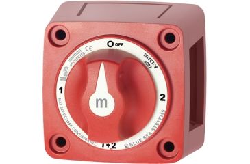 BLUE SEA SYSTEMS E Ser. Batt Sw 2 Ckt on-Off Ambos Rojo [BS-5511E