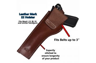 Image of Blue Stone Safety Blue Stone Leather Holster, Mahagony, Ruger MK 1,2,3 &amp; 4- 6in Barrel, MK22-MH-LEA-RH-NM