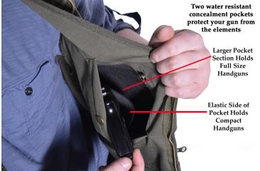 Image of Blue Stone Safety Olive Concealment Vest, Olive, Xl C565-004, EDEMO1