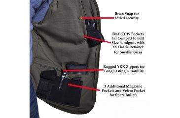Image of Blue Stone Safety Olive Concealment Vest, Olive, Xl C565-004, EDEMO1