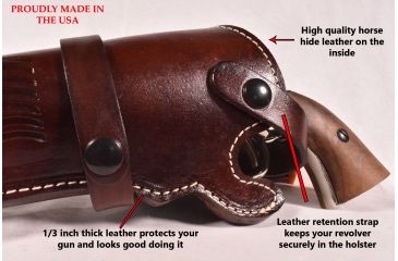 Image of Blue Stone Safety Wild Bill Holster 6in Barrel /Left Hand, Mahogany, Revolvers