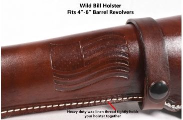 Image of Blue Stone Safety Wild Bill Holster 6in Barrel /Left Hand, Mahogany, Revolvers