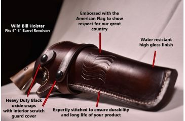 Image of Blue Stone Safety Wild Bill Holster 6in Barrel /Right Hand, Mahogany, Revolvers