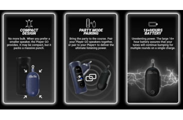 Image of Blue Tees Golf Player Go GPS Speaker, Navy, SK-GPS-TPM-N