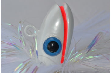 Image of Blue Water Candy Grinning Gus Parachute Lure, White Skirt/White Head, 3oz, 60013