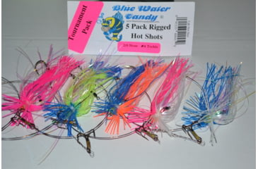 Image of Blue Water Candy King Rig Tourn Skirted w/Hot Shots 2/0 Nose/Trailing #4 Treble, Assorted, 5/Pack, 40045