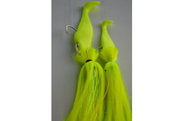 Image of Blue Water Candy Loaded 3x2 Tandem Cobia Rig, 6in and 5in Shad, Chartreuse, 60424