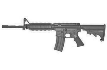 Image of Blueguns Colt M4 Training Guns, Not Weighted, No Light/Laser Attachment, Rifle, Black, Flat Top Closed Stock, Fwd Rail, FSM4FTRCS14B