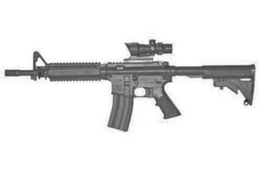 Image of Blueguns Colt M4 Training Guns, Not Weighted, No Light/Laser Attachment, Rifle, Black, Flat Top Open Stock, Fwd Rail, ACOG Sight, FSM4CFTRACOGB