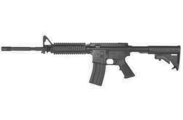 Image of Blueguns Colt M4 Training Guns, Not Weighted, No Light/Laser Attachment, Rifle, Flat Top Open Stock, Fwd Rail, Black, FSM4FTRB