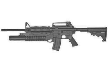 Image of Blueguns Colt M4 Training Guns, Not Weighted, No Light/Laser Attachment, Rifle, Black, Open Stock, Fwd Rail, M203 Grenade Launcher, FSM4RM203B