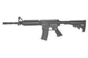 Image of Blueguns Colt M4 Training Guns, Not Weighted, No Light/Laser Attachment, Rifle, Black, Flat Top Open Stock, Fwd Rail, 14 Barrel, FSM4FTR14B