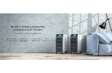 Image of BLUETTI EP500 Solar Power Station, 2,000W/3,000W 5,100Wh, White, EP500-US-WH-BL-00