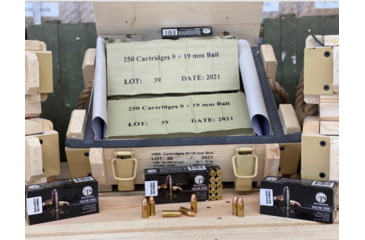 Image of BMZ 9x19mm 115gr Full Metal Jacket Brass Cased Centerfire Pistol Ammo Crate, 1000 Rounds, BMZ9MM1000