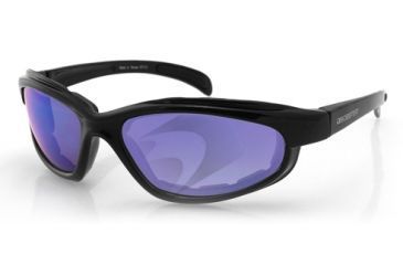 Image of Bobster Fat Boy Sunglass, Blk Frame, Smoked Blue Mirror Lenses EFB001SB