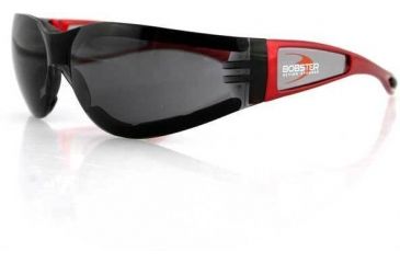 Image of Bobster Shield 2 Sunglasses, Red Frame, Smoked Grey Lens ESH221