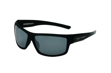 Image of Body Glove Huntington Beach Sunglasses, Matte Black Rubberized Frame, Smoke Polarized with Silver Mirror Flash Lens, Polarized, 10203955.QTM
