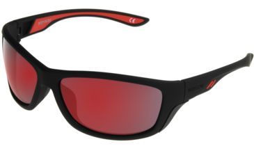 Image of Body Glove Vapor 1802 Sunglasses, Rubberized Black Frame, Smoke with Red Mirror Polarized Lenses, 10241828.QTM