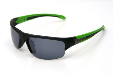 Image of Body Glove Vapor 20 Sunglasses, Matte Black Frame, Smoke Polarized with Silver Mirror Flash Lens, Polarized, 10228623.QTM