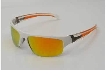 Image of Body Glove Vapor 20 Sunglasses, Matte White Frame, Brown Polarized with Orange Mirror Lens, Polarized, 10228622.QTM