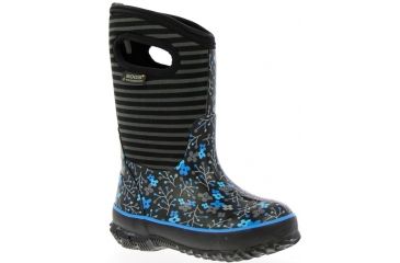 Image of Bogs Classic Flower Stripes Boot,Black Multi,Size 5 71560-009-5