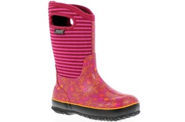 Image of Bogs Classic Flower Stripes Boot,Fuchsia,Size 12 71560-660-12