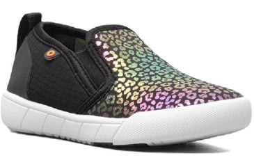 Image of Bogs Kicker II Slip On Rainbow Leopard Shoes - Kids, Black Multi, 13, 72989K-9-13