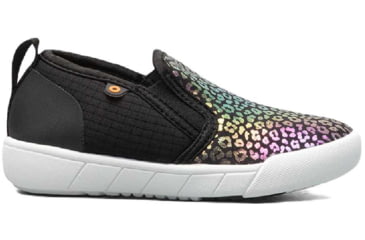 Image of Bogs Kicker II Slip On Rainbow Leopard Shoes - Kids, Black Multi, 13, 72989K-9-13