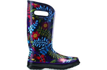 Image of Bogs Rain Boot Floral Rubber Boot - Womens-Black-Medium-7 US