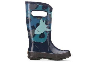 Image of Bogs Rain Sharks Boot,Navy Multi,Size 1 71928-492-1