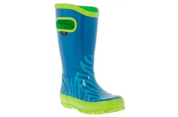 Image of Bogs Rain Zebra Boot,Aqua Multi,Size 11 71740-449-11