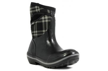 Image of Bogs Womens Plimsoll Plaid Mid Boot,Black,Size 6 71786-001-6